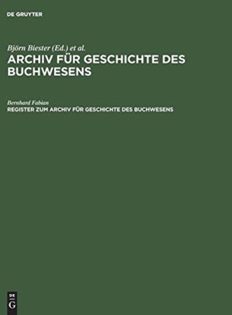 Register zum Archiv für Geschichte des Buchwesens (Band I–XX)