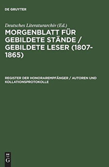 Register der Honorarempfänger / Autoren und Kollationsprotokolle
