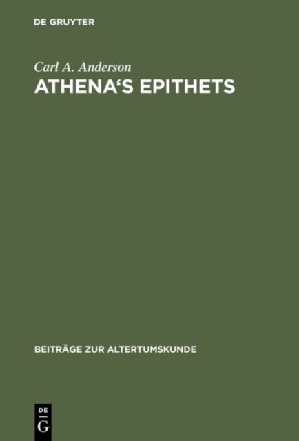 Athena's Epithets - Their Structural Significance in Plays of Aristophanes