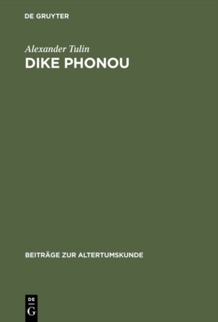 Dike Phonou - The Right of Prosecution and Attic Homicide Procedure