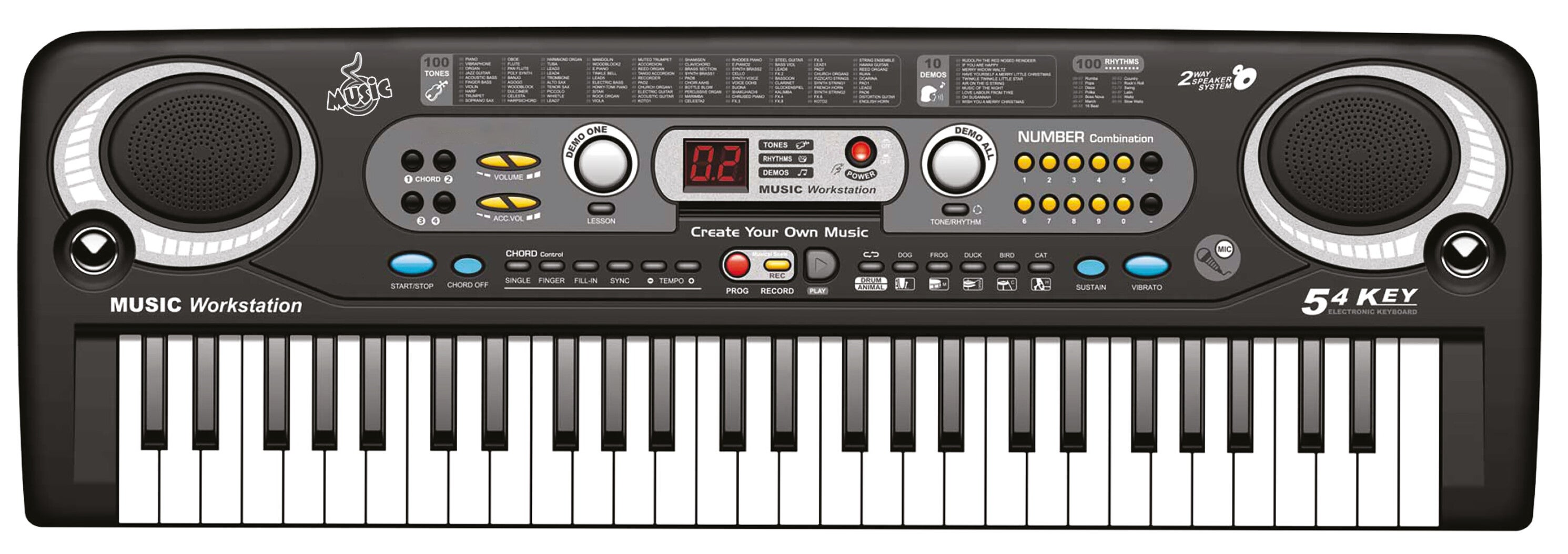 Musikk keyboard 54 tagenter