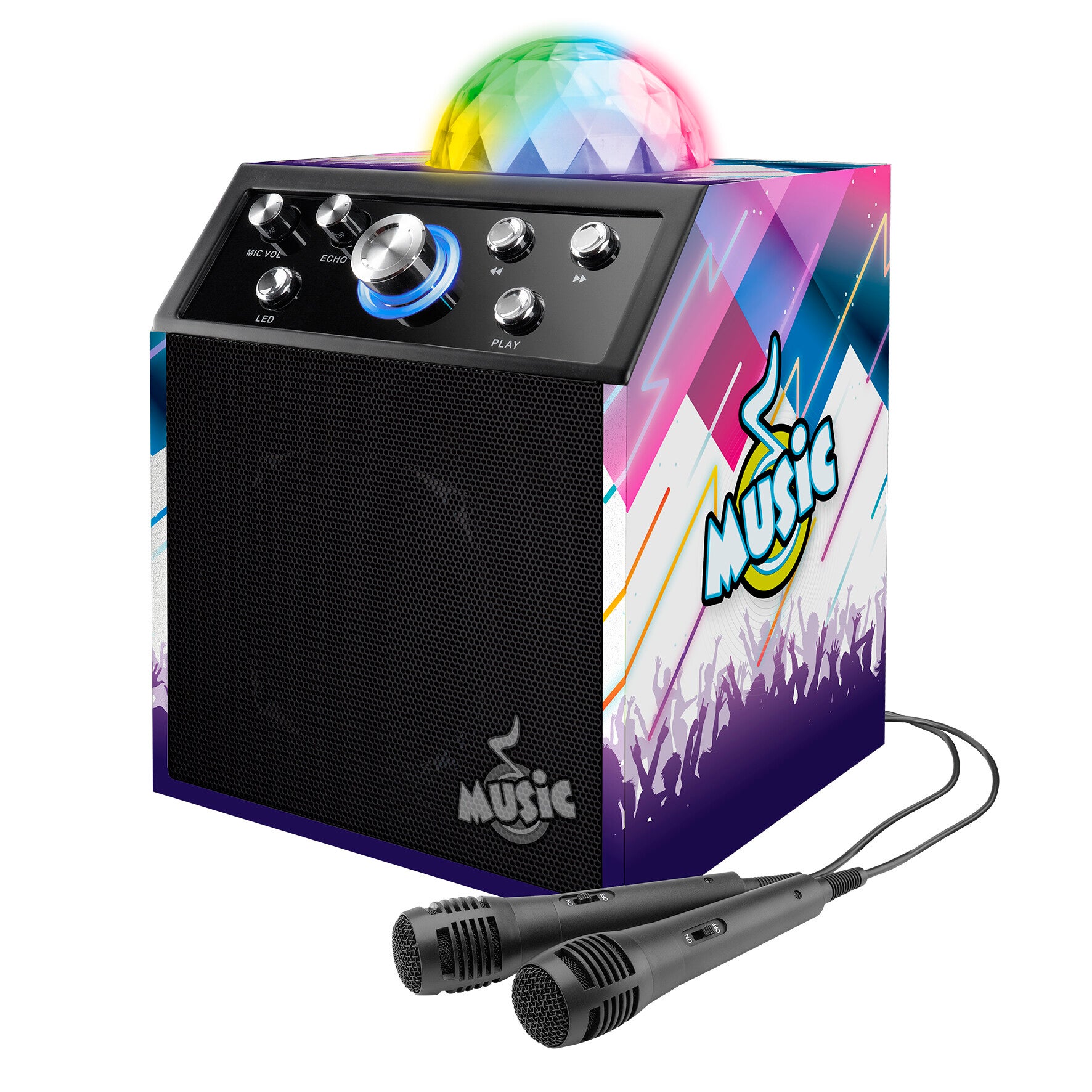 Musikk karaoke disco m/2 mikrofoner