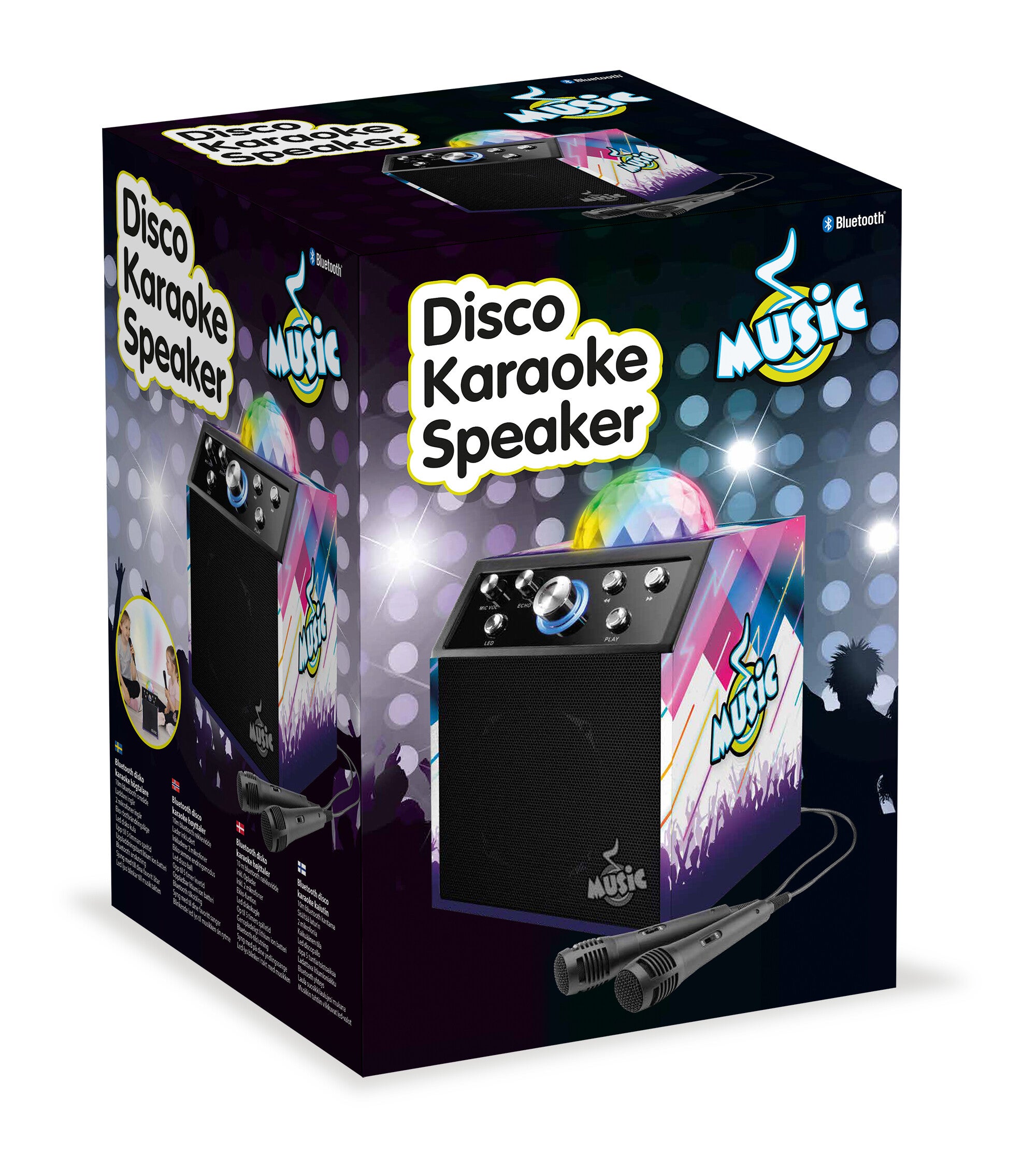 Musikk karaoke disco m/2 mikrofoner