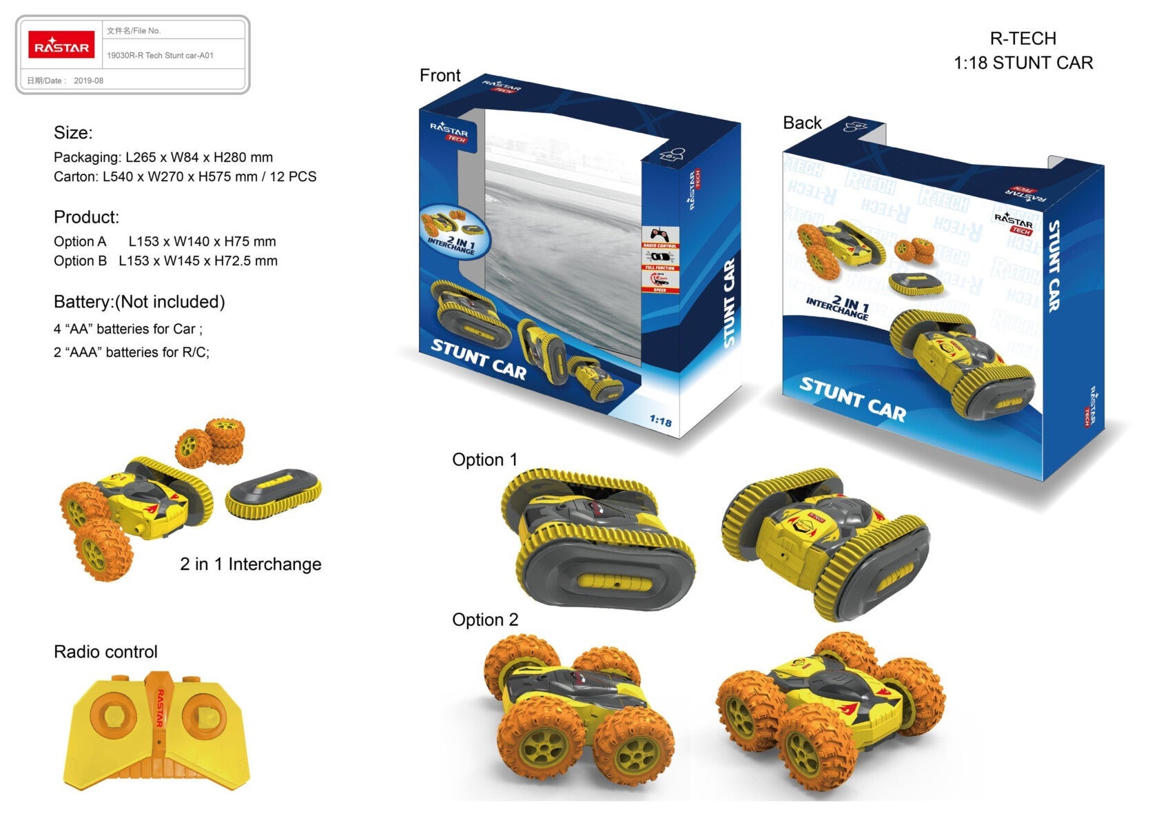Rastar Rc Stunt Car2 Wheels 2.4G