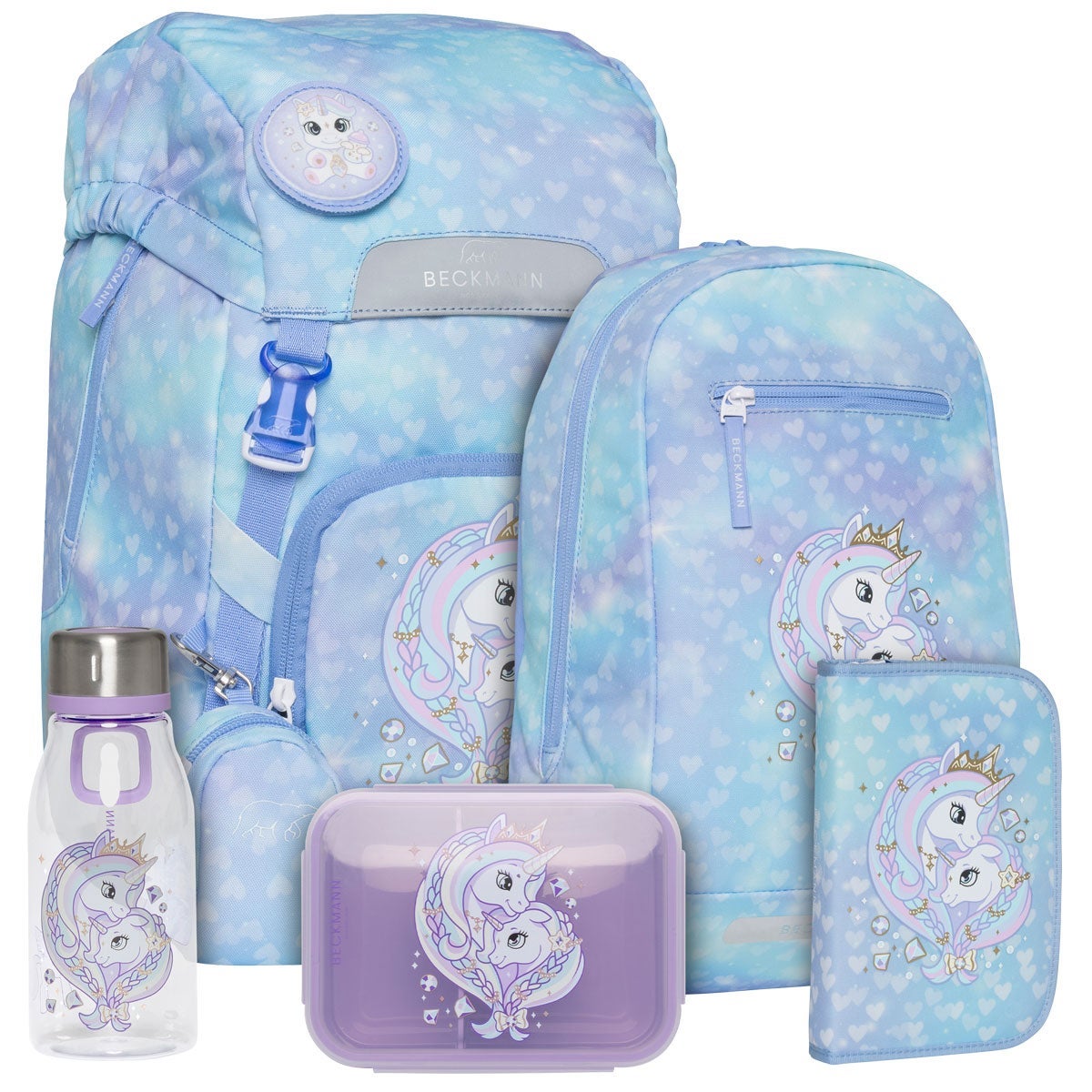 Pakke skolesekk 1.kl Unicorn Princess Ice 22L - Beckmann