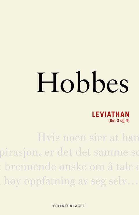 Leviathan, eller En kirkelig og sivil stats innhold, form og makt - del 3 og 4