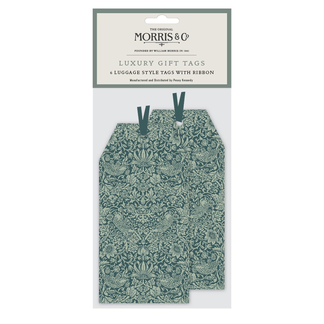 Merkelapper Strawberry Thief Green
