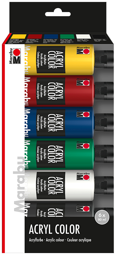 Malingsett Marabu Acryl 6x80ml