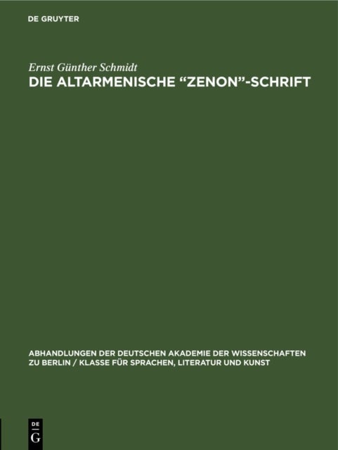Die Altarmenische 'Zenon'-Schrift