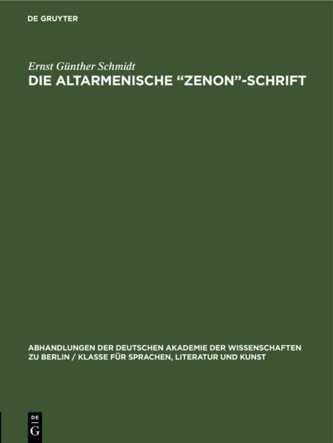 Die Altarmenische 'Zenon'-Schrift