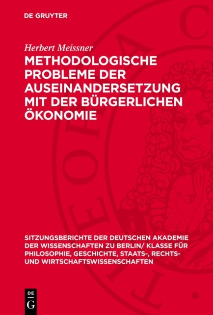 Methodologische Probleme Der Auseinandersetzung Mit Der Burgerlichen Okonomie