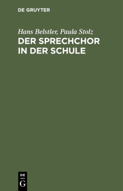 Der Sprechchor in der Schule