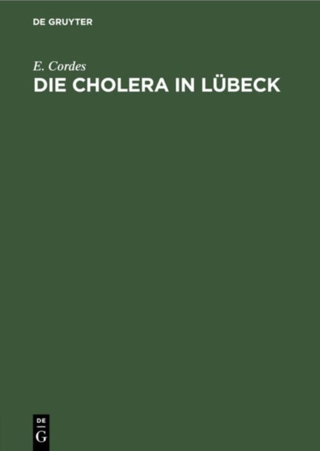 Die Cholera in Lubeck