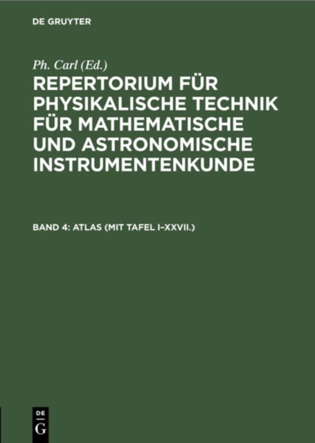 Atlas (Mit Tafel I-XXVII.)