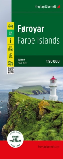 Faroe Islands - Foroyar, street map 1:90.000