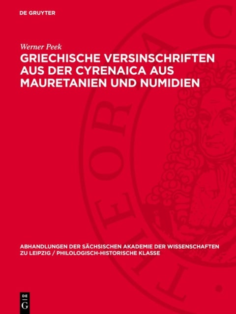 Griechische Versinschriften Aus Der Cyrenaica Aus Mauretanien Und Numidien