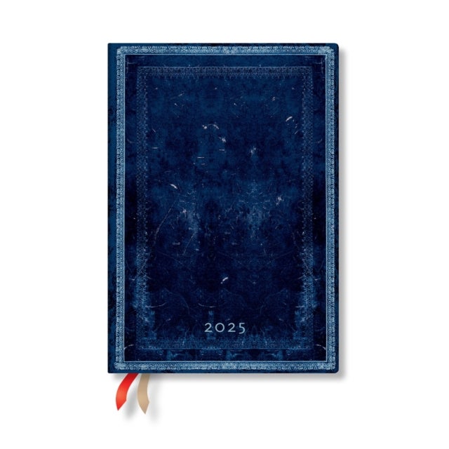 Inkblot (Old Leather Collection) Midi 12-month Horizontal Hardback Dayplanner 2025 (Elastic Band Closure)