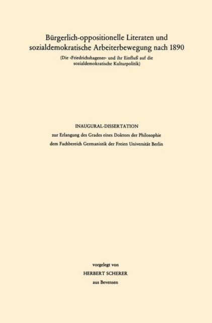Burgerlich-oppositionelle Literaten und sozialdemokratische Arbeiterbewegung nach 1890