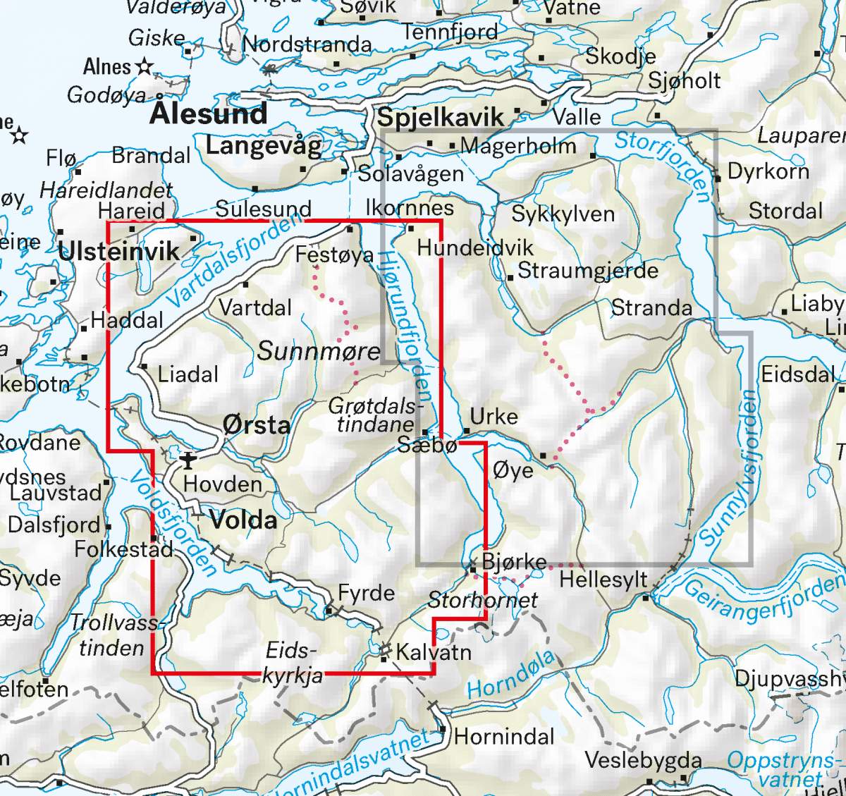 Høyfjellskart Sunnmøre: Ørsta & Volda