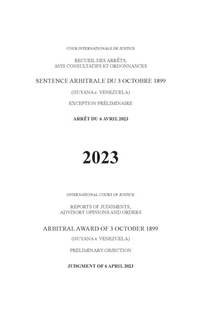 Arbitral Award of 3 October 1899 (Guyana V. Venezuela)