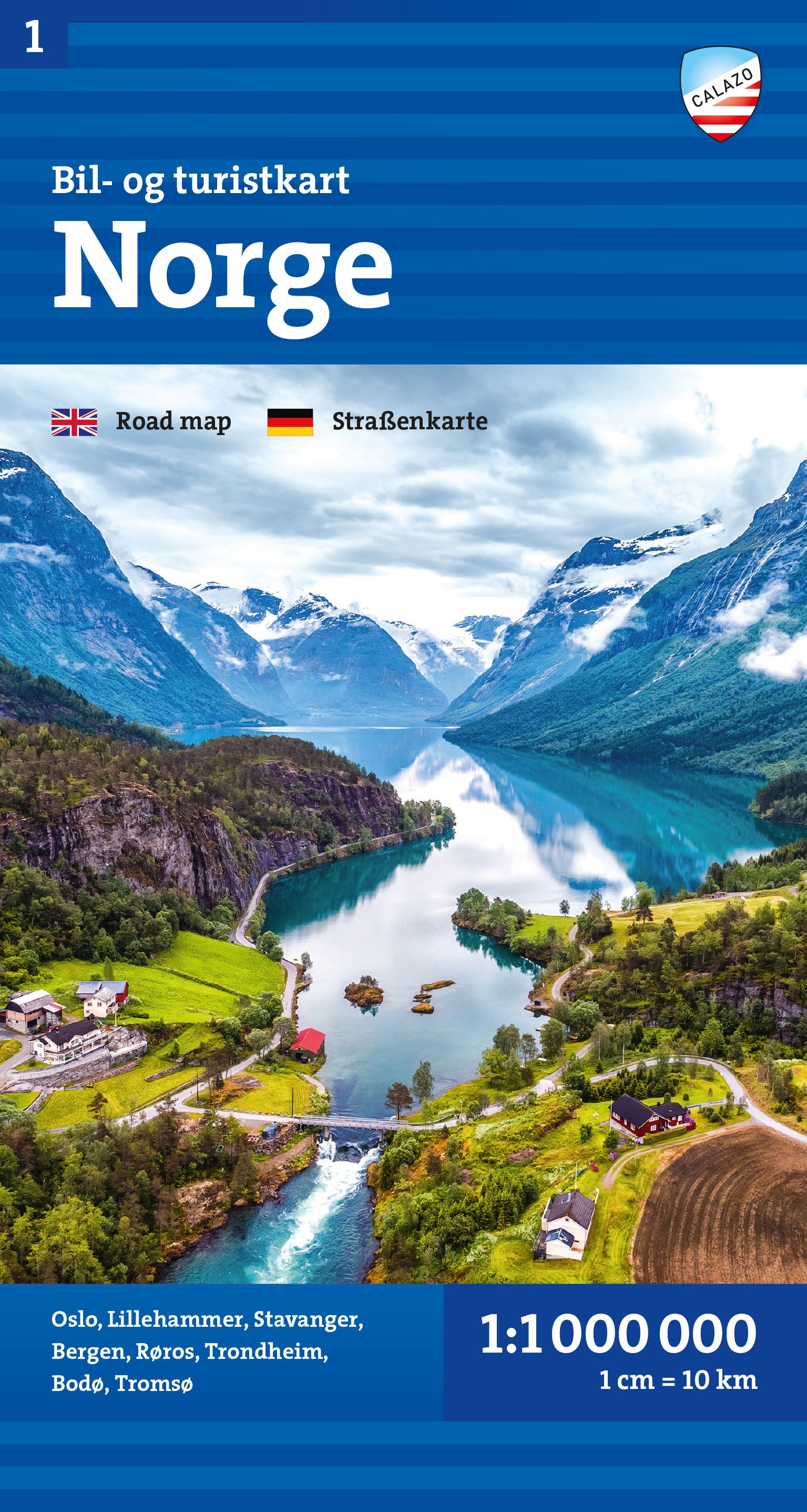Car and tourist map Norway (Norge) - 1:1 Million scale