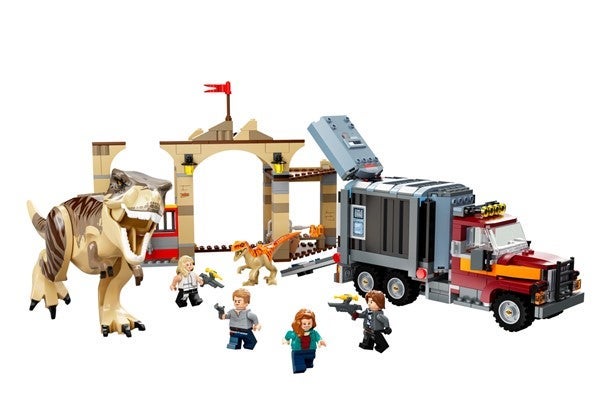 Lego T.rex og Atrociraptor på rømmen 76948