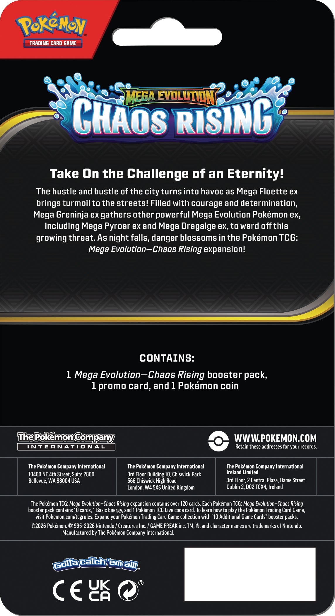 Pokemon Mega Evolution 4 Chaos Rising Blister 3pk