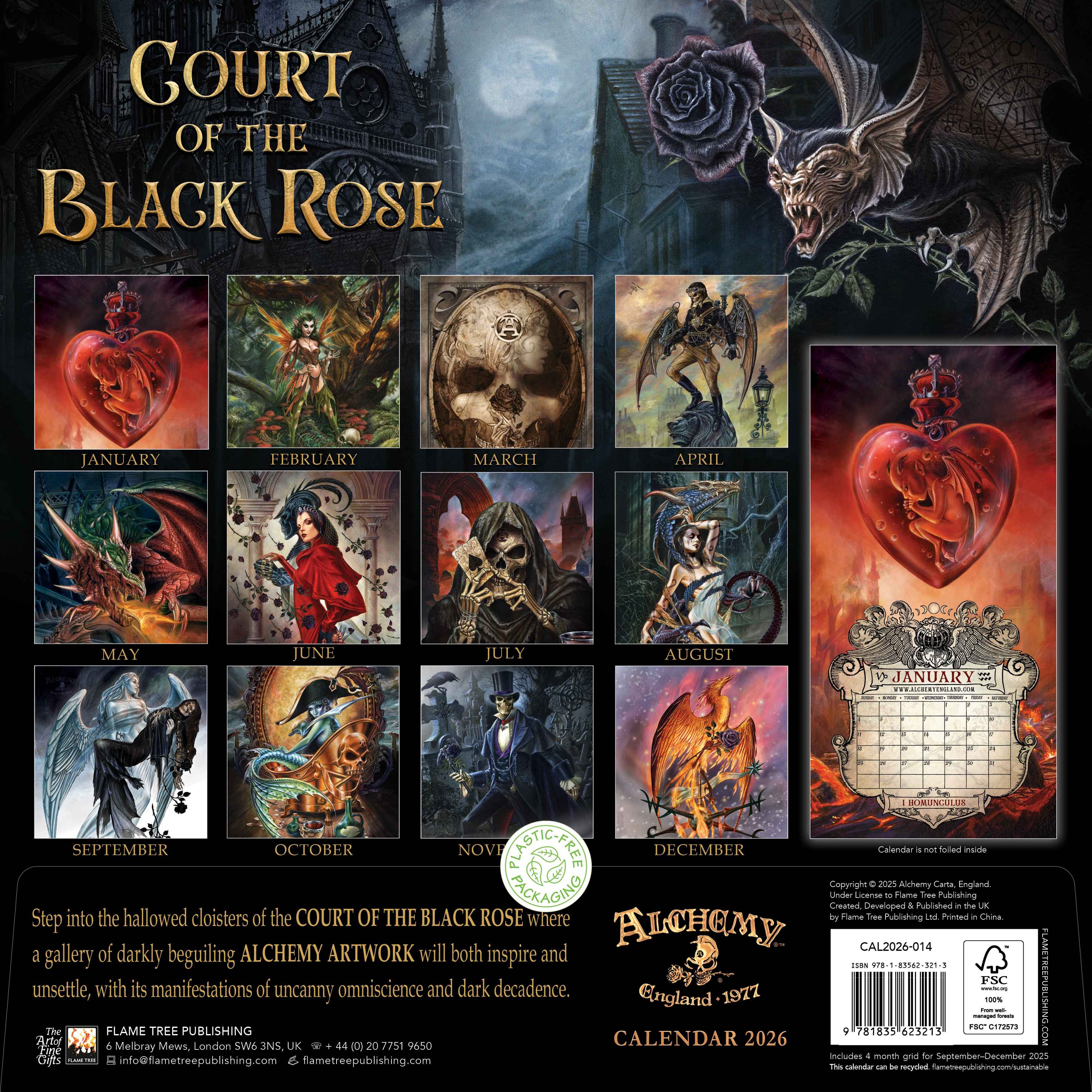 Kalender 2026 30x30 Alchemy Black Rose