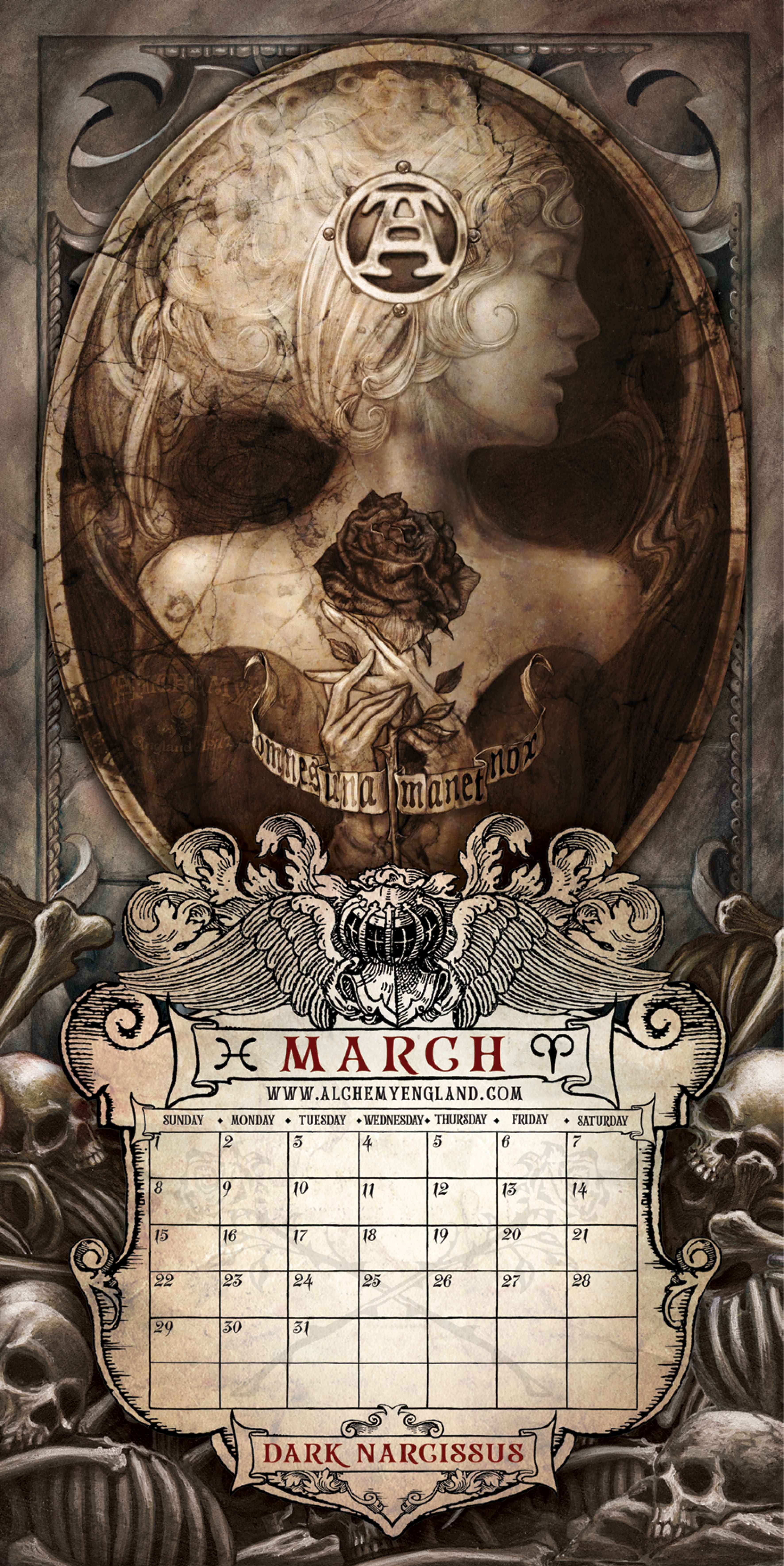 Kalender 2026 30x30 Alchemy Black Rose