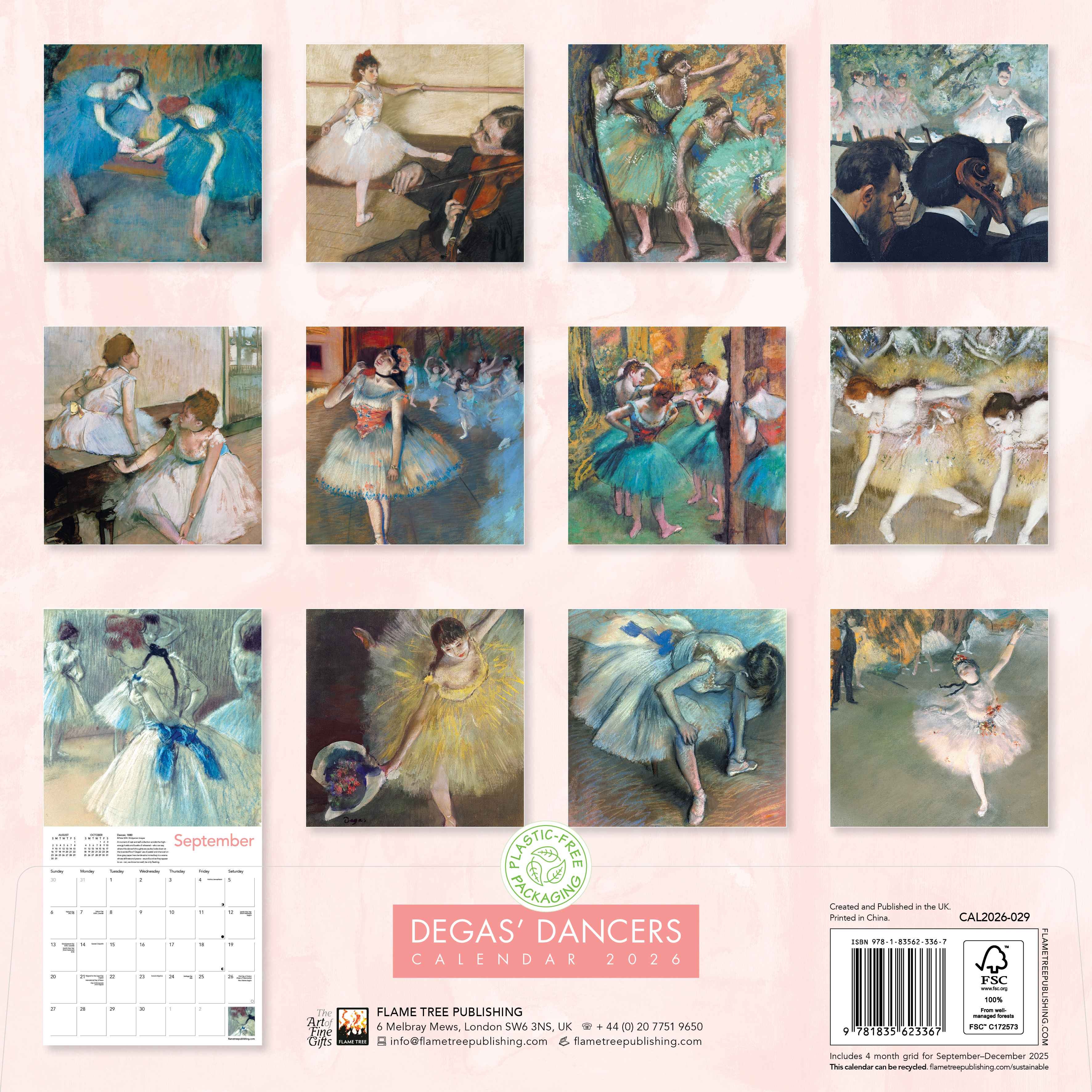 Kalender 2026 30x30 Degas Dancers