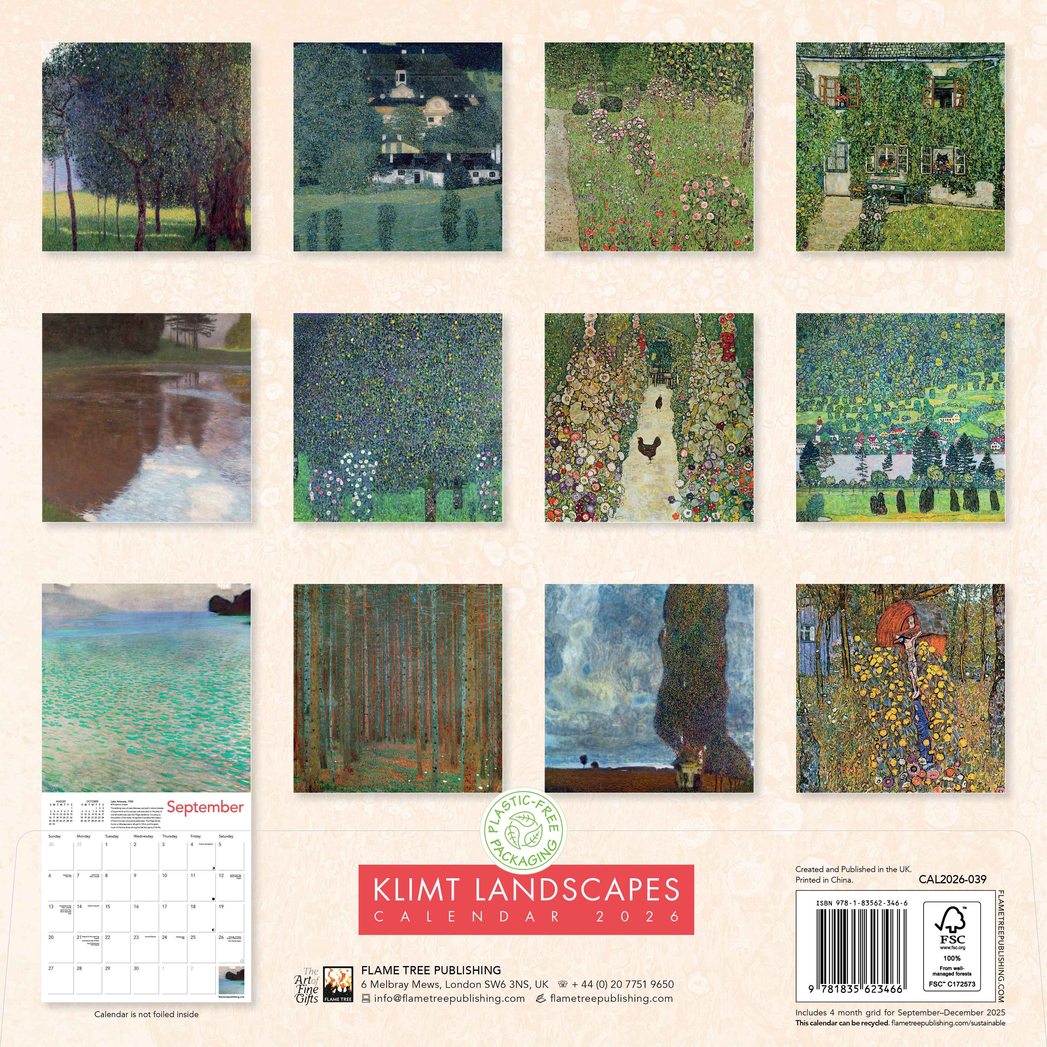 Kalender 2026 30x30 Klimt Landscapes