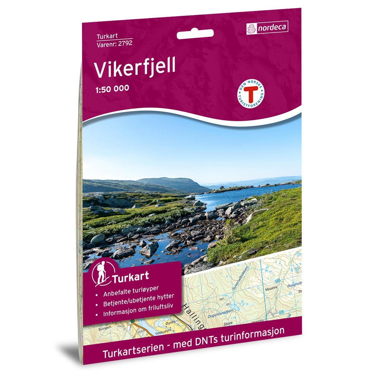 Vikerfjell 1:50 000 - Veikart