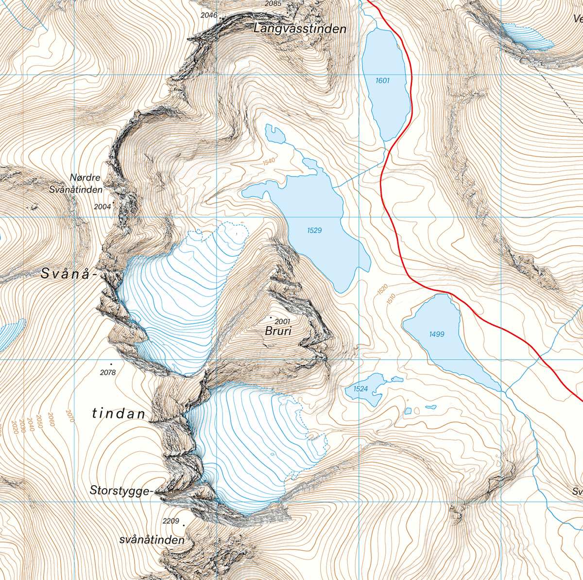 Høyfjellskart Dovrefjell: Snøhetta