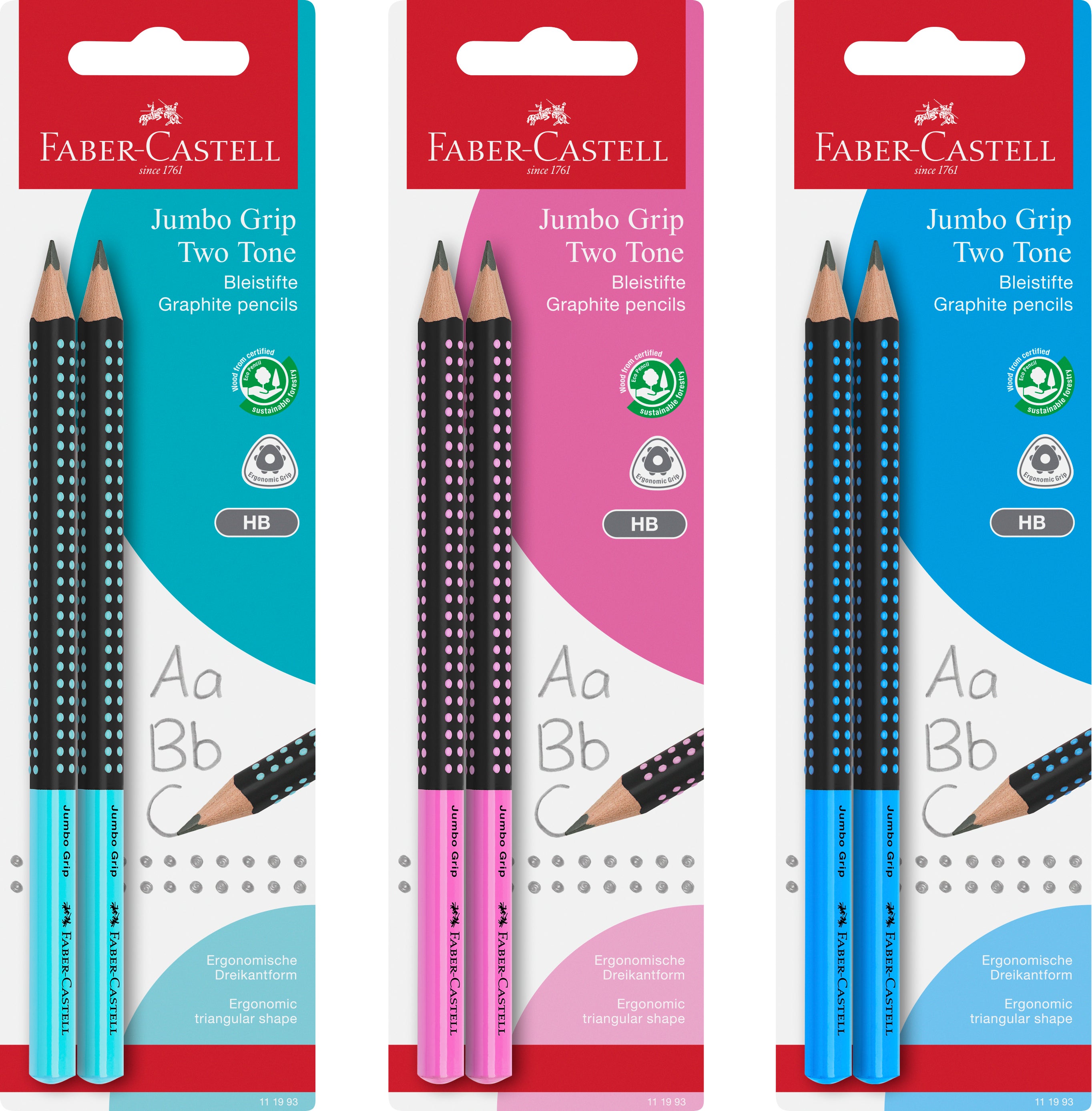 Blyant Faber Jumbo Grip Rosa Blå