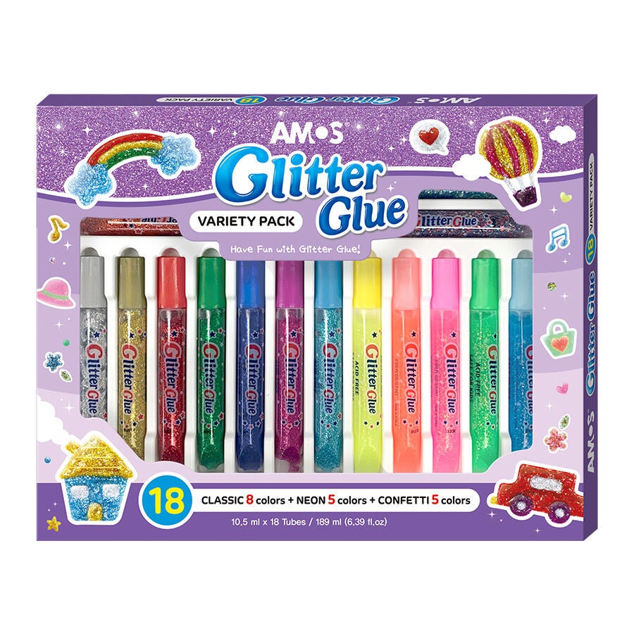 Amos Glitterlim I Gaveeske 18 Stk
