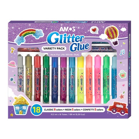 Amos Glitterlim I Gaveeske 18 Stk