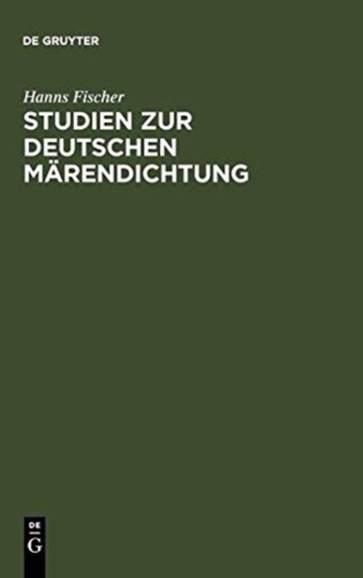 Studien Zur Deutschen Marendichtung
