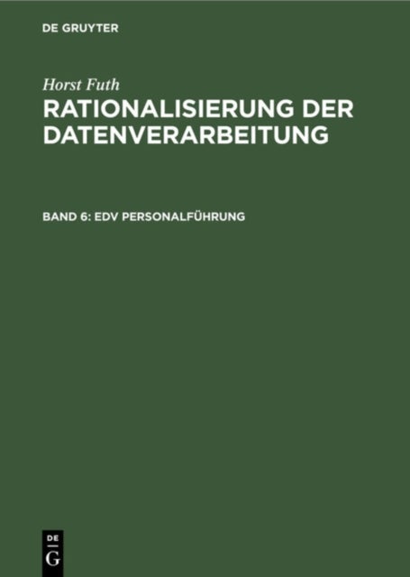 EDV Personalfuhrung - Edv-Personalorganisation, Edv-Personalplanung, Edv-Personalmanagement