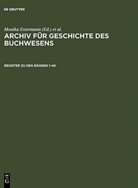 Register Zum Archiv Fur Geschichte Des Buchwesens