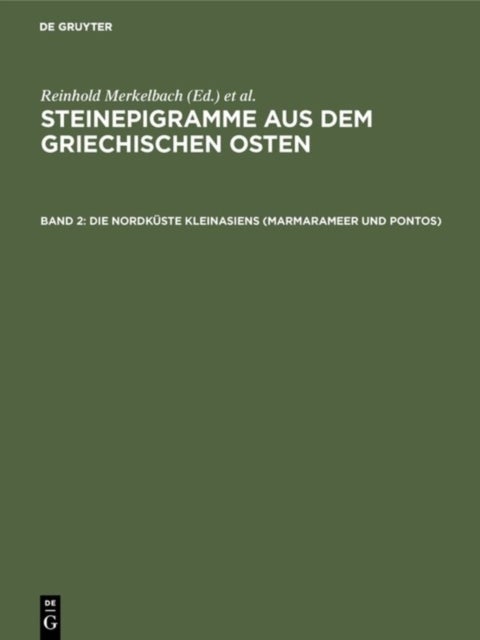 Steinepigramme Aus Dem Griech CB