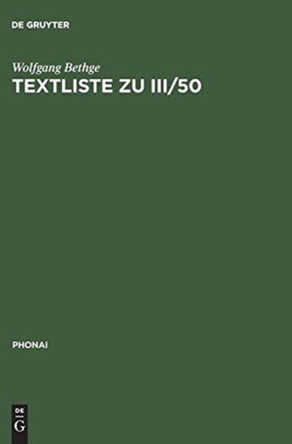 Textliste Zu III/50 - Festschrift Fur Eberhard Zwirner. Teil I