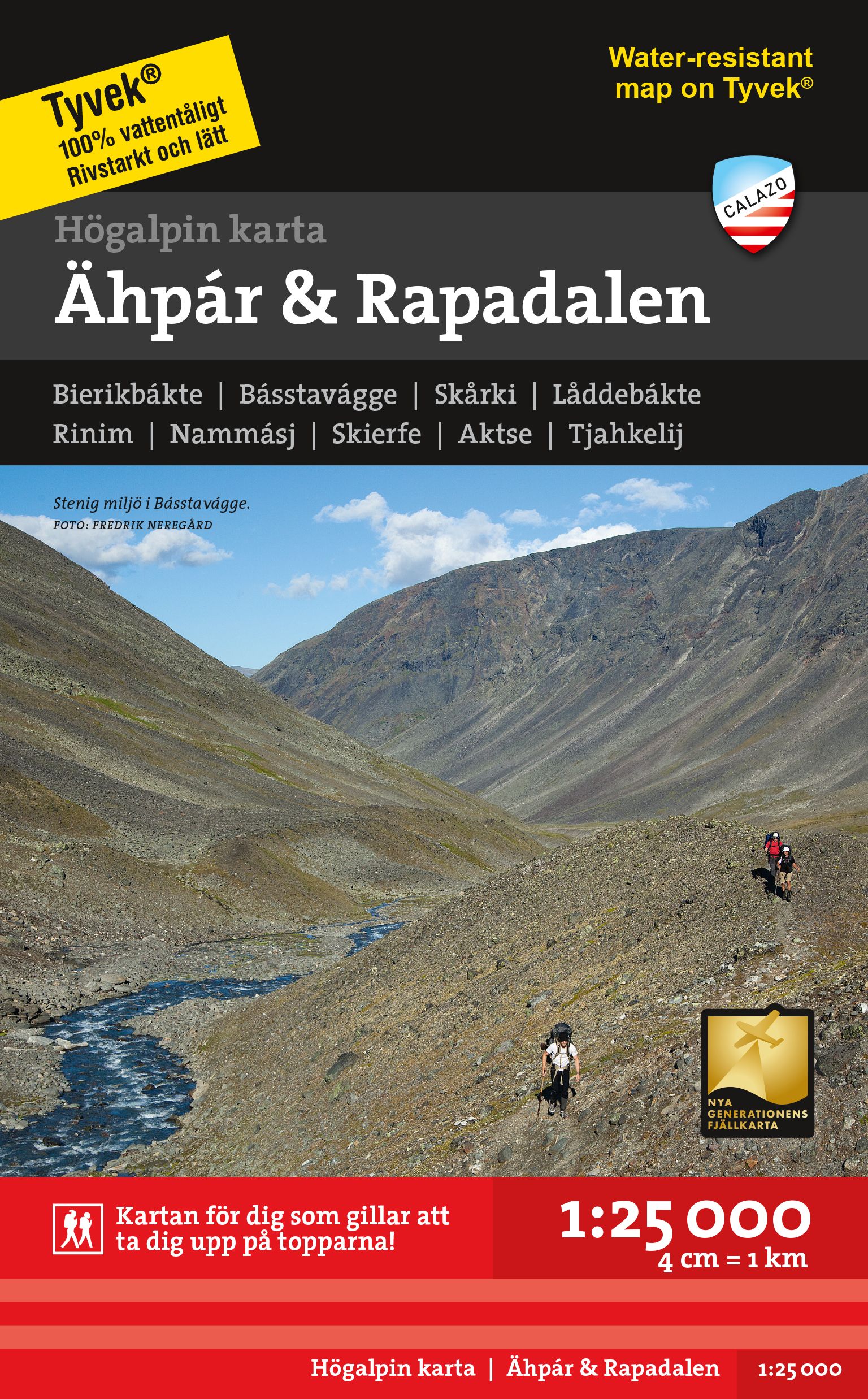 Högalpin karta: Ähpar Aktse & Rapadalen