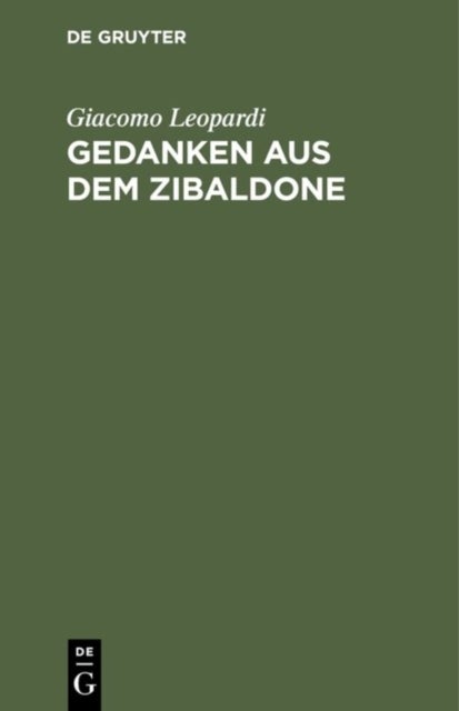 Gedanken Aus Dem Zibaldone