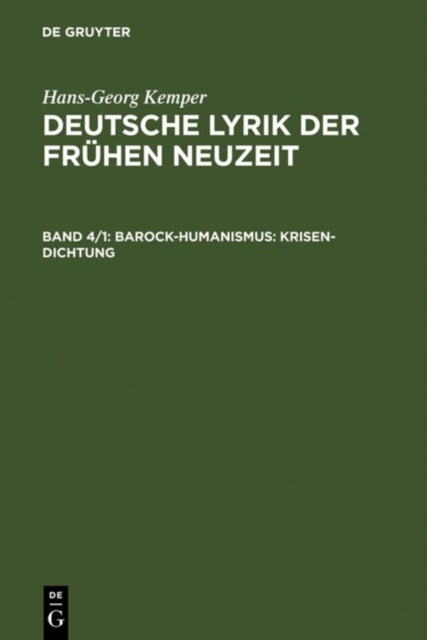 Barock-Humanismus - Krisen-Dichtung