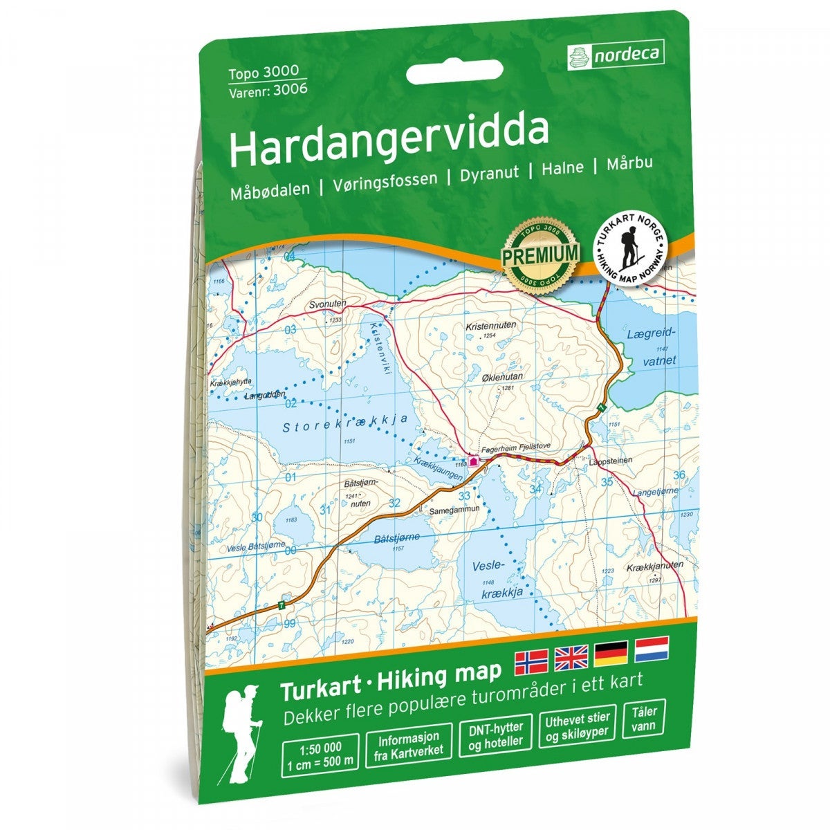 Hardangervidda 1:50 000 - Veikart