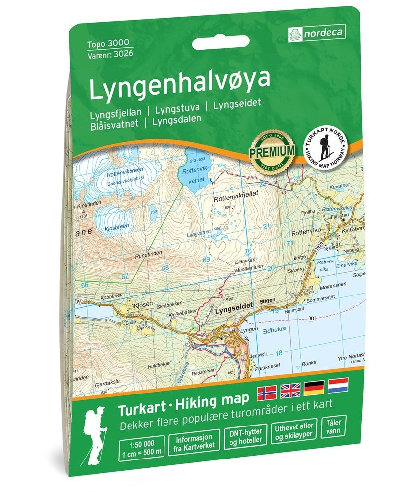 Lyngenhalvøya 1:50 000 - Veikart