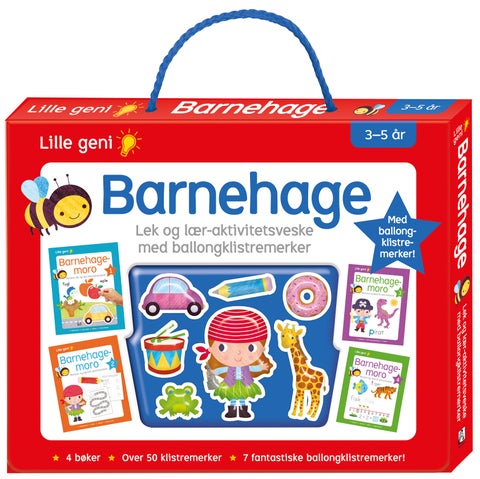 Barnehage - lek og lær-aktivitetsveske med ballongklistremerker