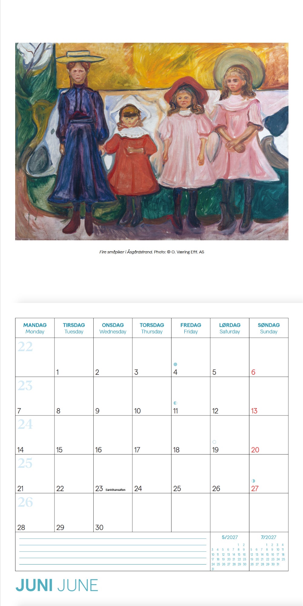 Kalender 2027 E. Munch 30x30cm