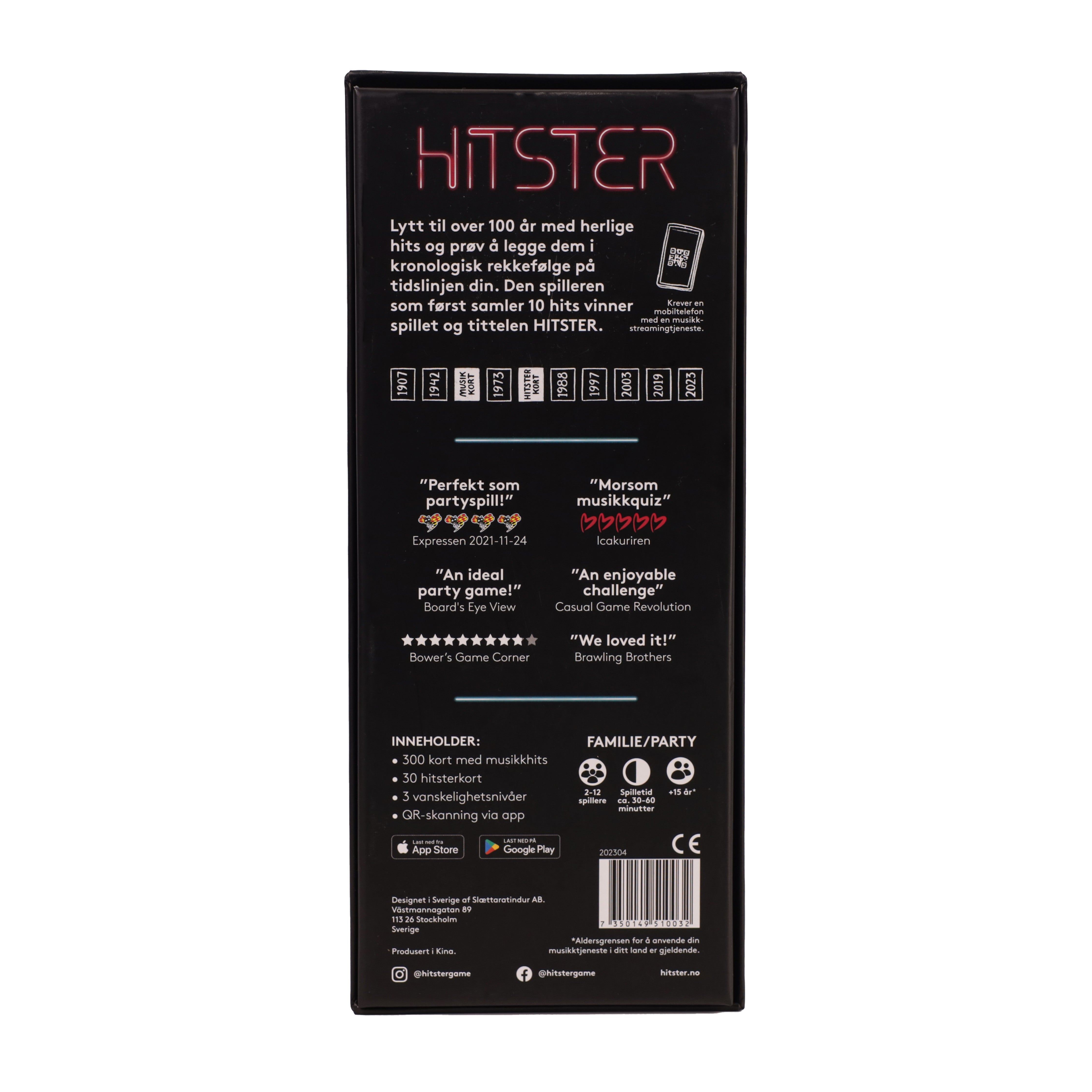 Spill Hitster Music Card Game No