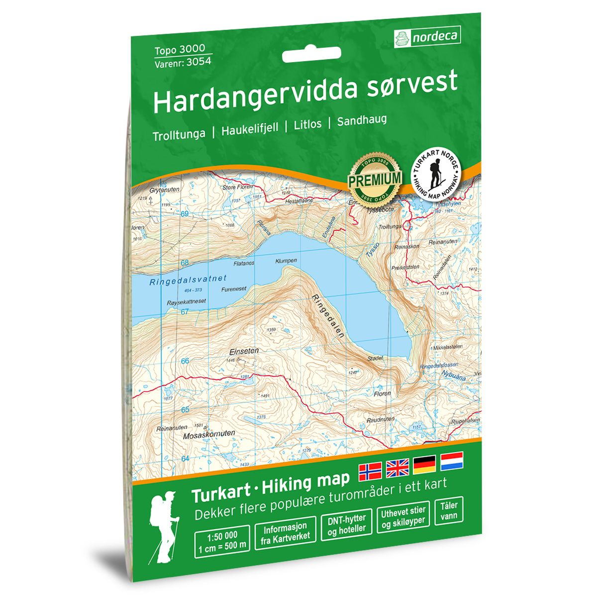 Hardangervidda sørvest 1:50 000 - Veikart